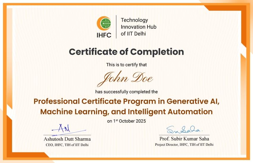 Partnership With IHFC, TIH of IIT Delhi